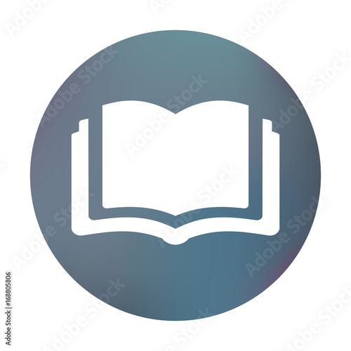 Farbiger Button - aufgeschlagenes Buch