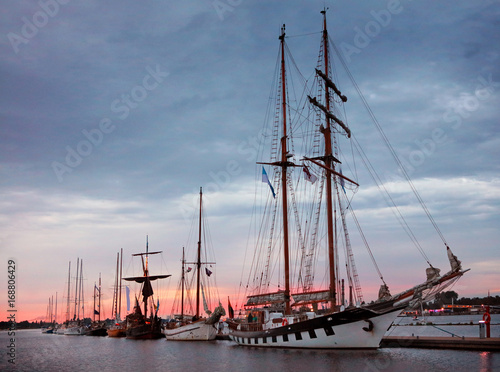 sailboats in harbour of Riga