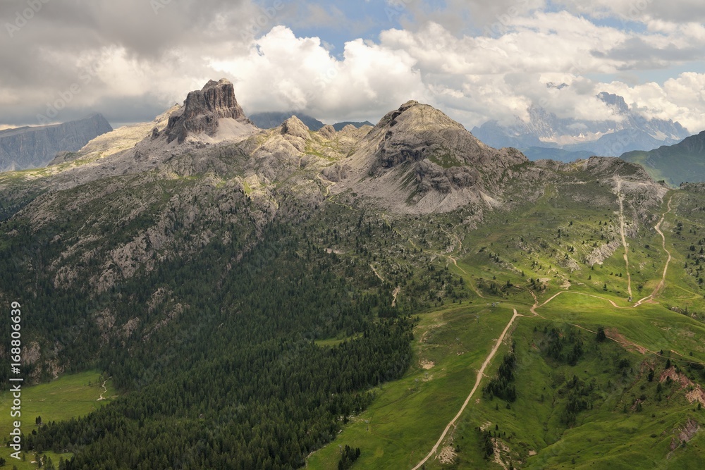 View of Averau from Lagazuoi Piccolo, Dolomites, Italy, 12th July 2017