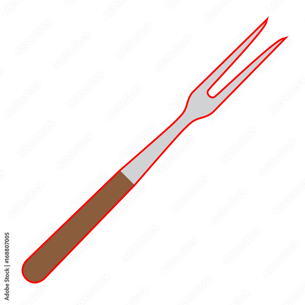 Isolated barbecue fork on a white background, Vector illustration Isolated barbecue fork on a white background, Vector illustration