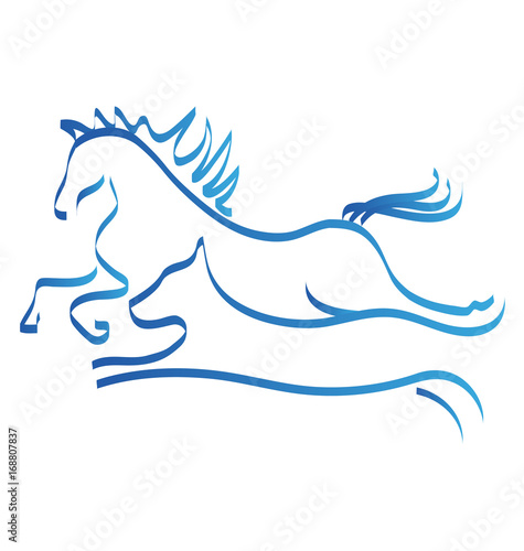 Horse and dog race competition icon