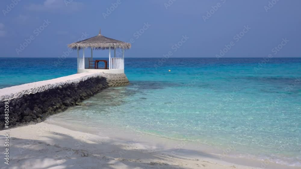 Summerhouse at seaside on Maldivian island. Travel destination. Nobody Summerhouse at seaside on Maldivian island. Travel destination. Nobody