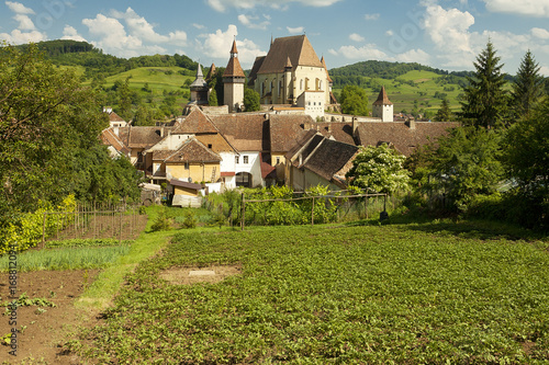 Idyllic medieval village Biertan Romania 