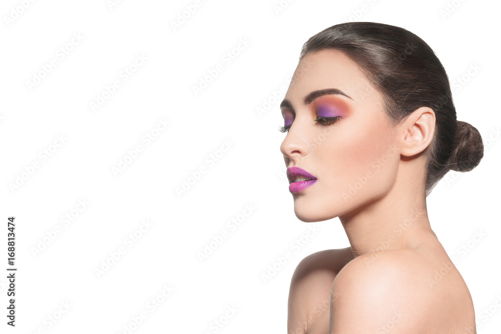  beautiful model with multicolor makeup