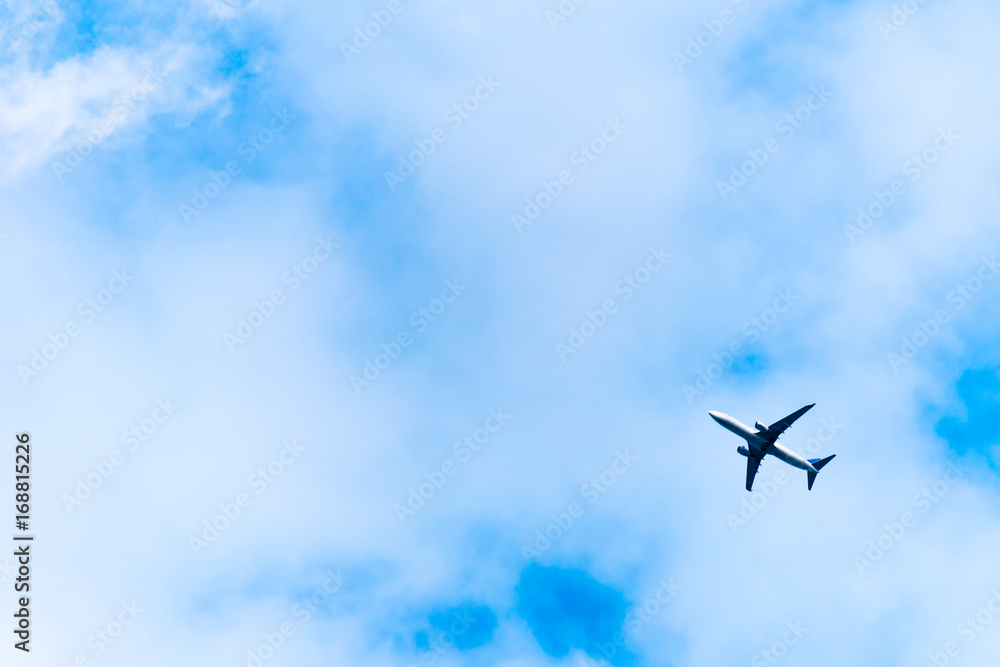 Big airplane in air on blue sky Big airplane in air on blue sky