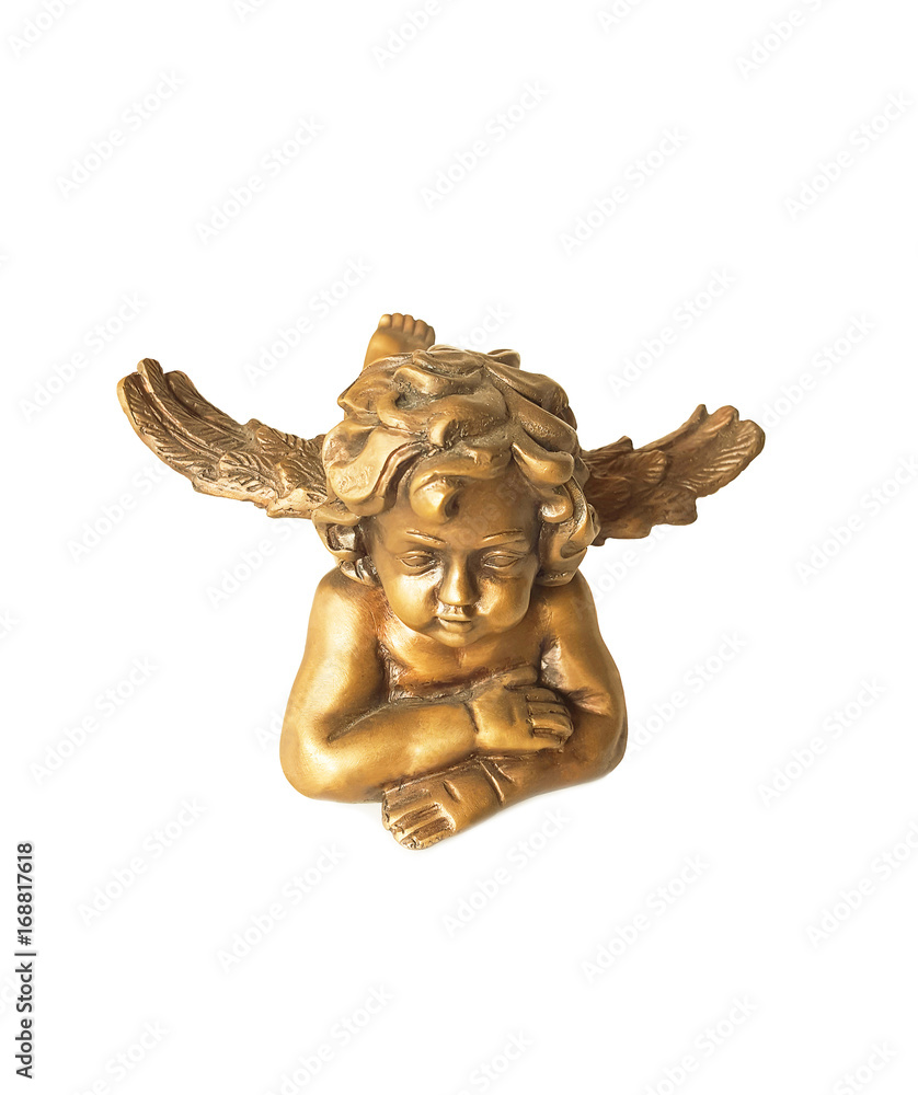 Cupid statue isolated on white background