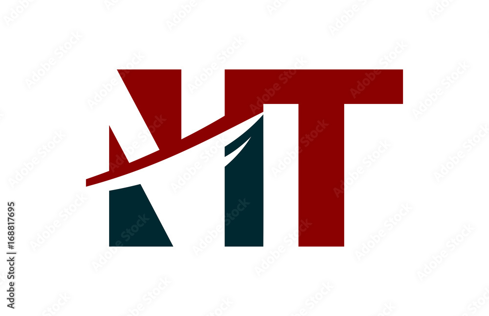 NT Red Negative Space Square Swoosh Letter Logo NT Red Negative Space Square Swoosh Letter Logo