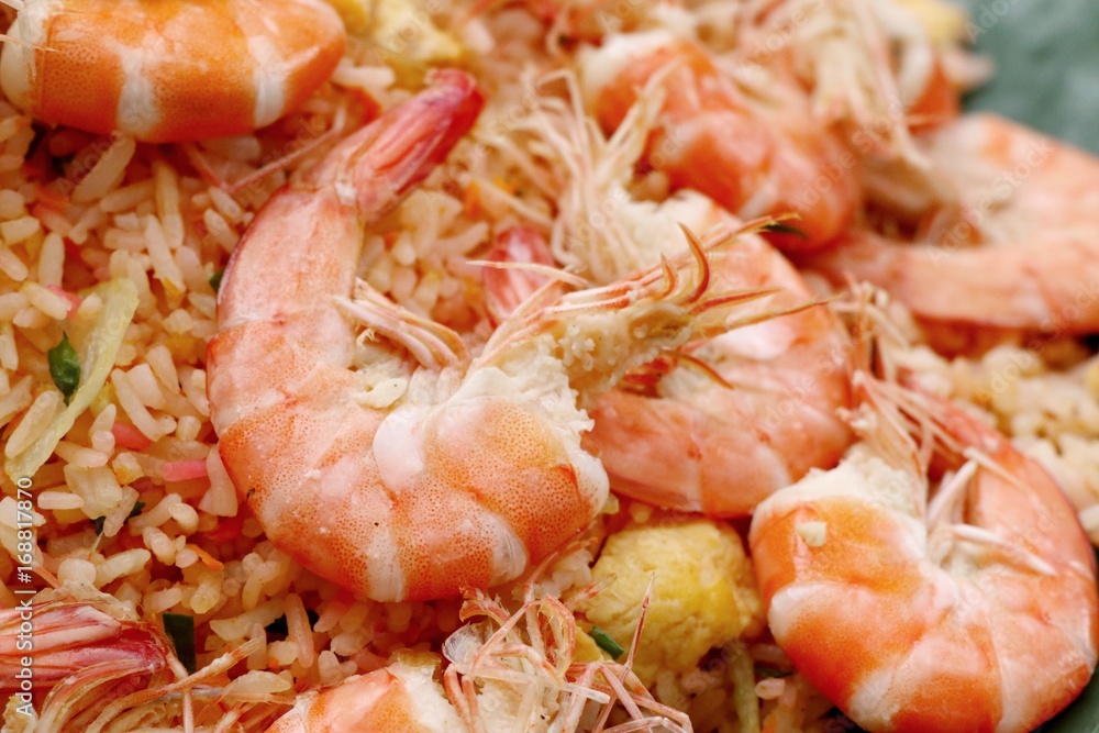 Shrimp fried rice in street food Shrimp fried rice in street food