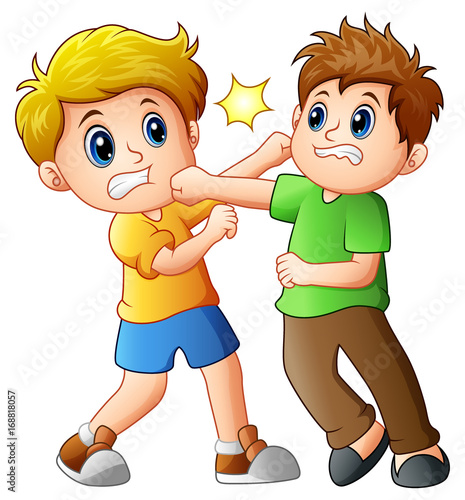 Two boys fighting