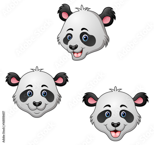 Fototapeta Naklejka Na Ścianę i Meble -  Cartoon panda head set