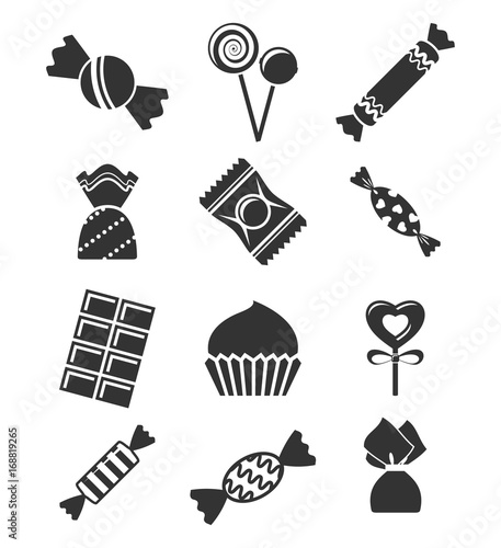 Sweets and candies icons.