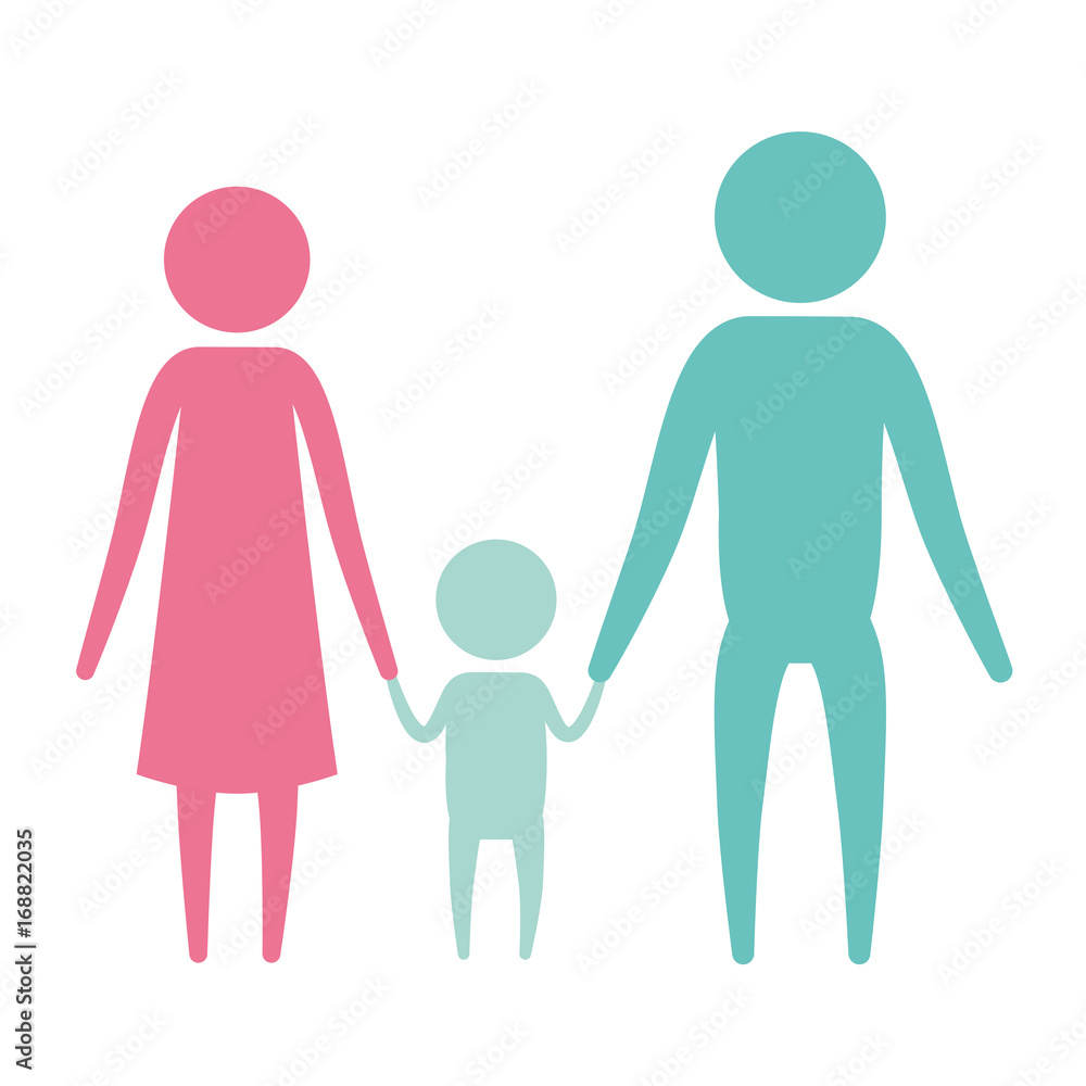color silhouette set pictogram parents with a little boy holding hands vector illustration color silhouette set pictogram parents with a little boy holding hands vector illustration