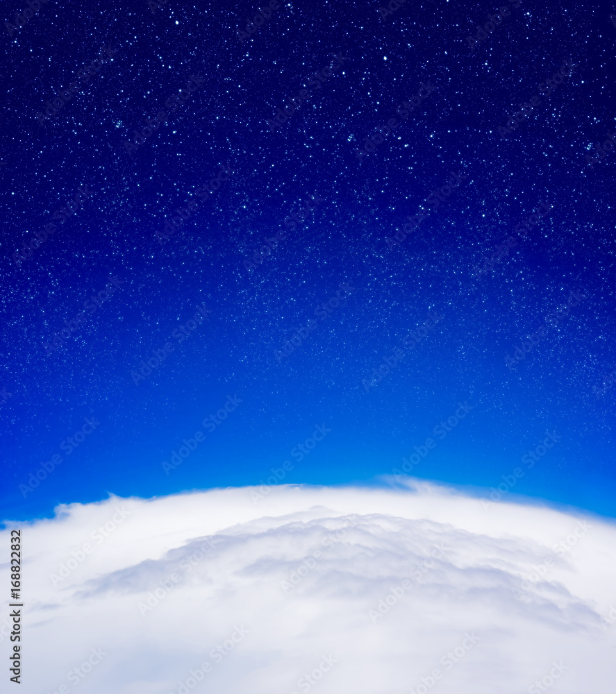 Naklejka premium High altitude view between sky and space