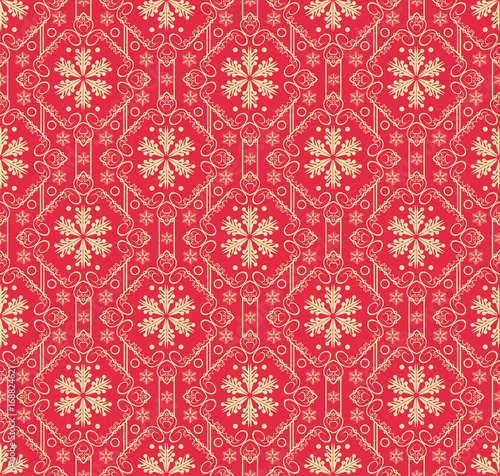 Red Christmas Background Holiday texture: Wallpaper, Seamless Pattern, Vector Image © PETR BABKIN