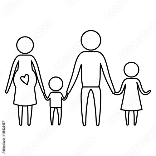 Sketch Silhouette Of Pictogram Parents With Mother Pregnancy And Children Holding Hands Stock Vector Adobe Stock Sketch Silhouette Of Pictogram Parents With Mother Pregnancy And Children Holding Hands Stock Vector Adobe Stock