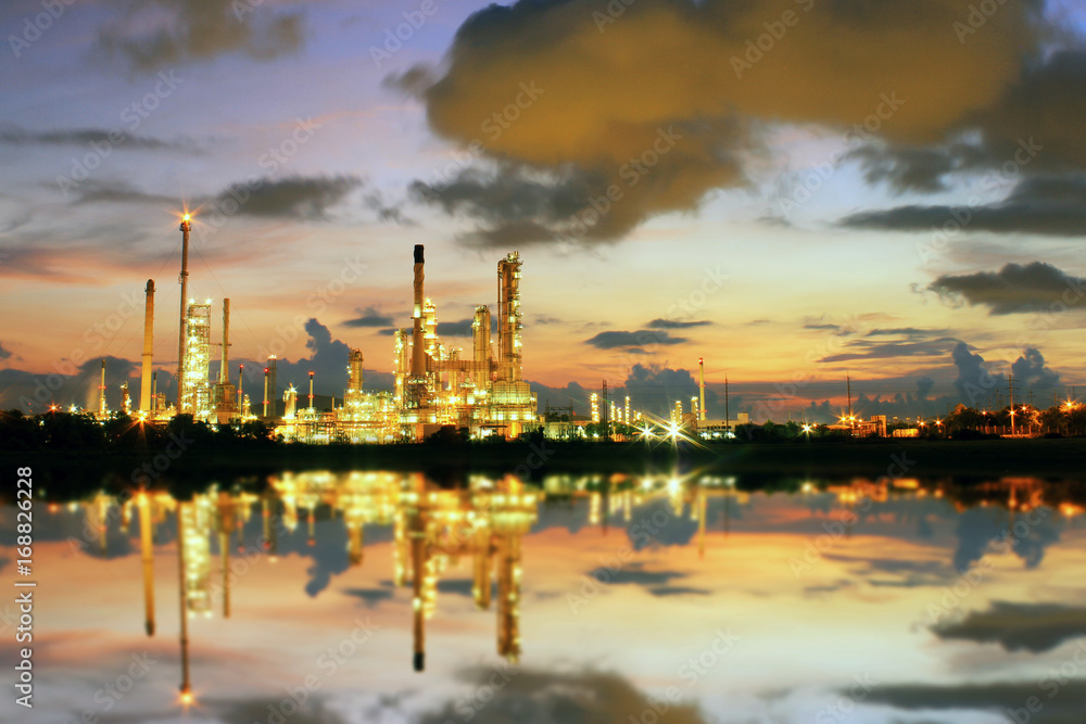 Oil Refinery factory in the morning at Thailand