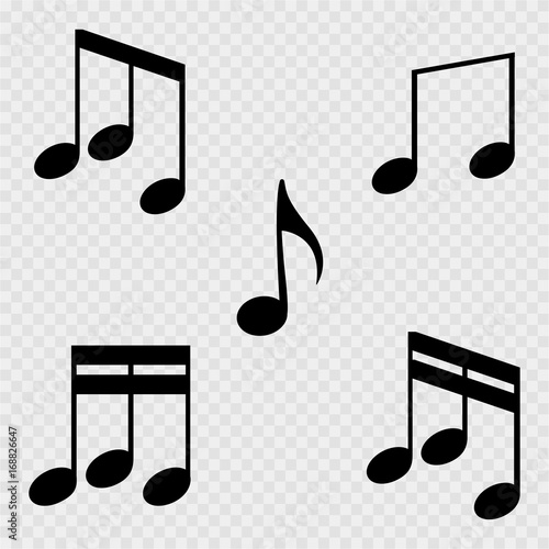 Set of music notes on a white background. Vector illustration