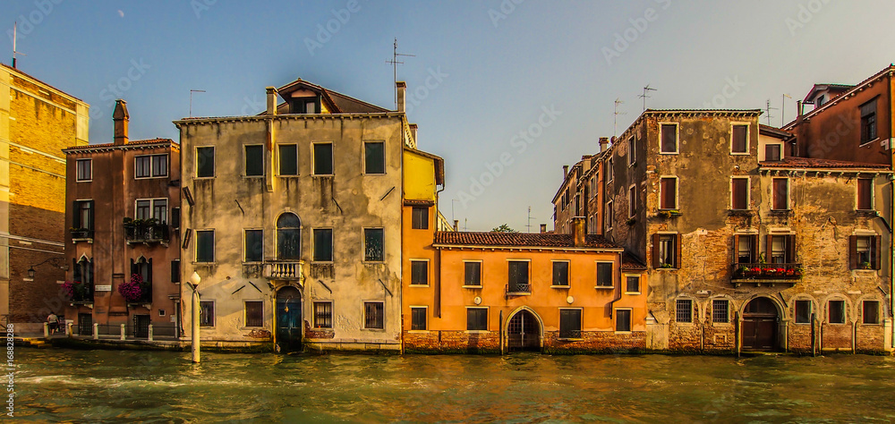 Medieval Buildings on grand canal, Venice