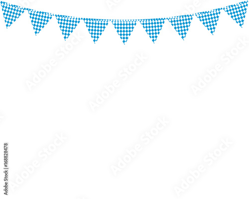 Garland with flags for the Oktoberfest holiday