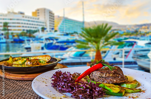 The restaurants in Eilat's port photo