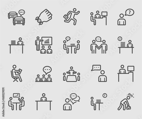 Every day in office line icon