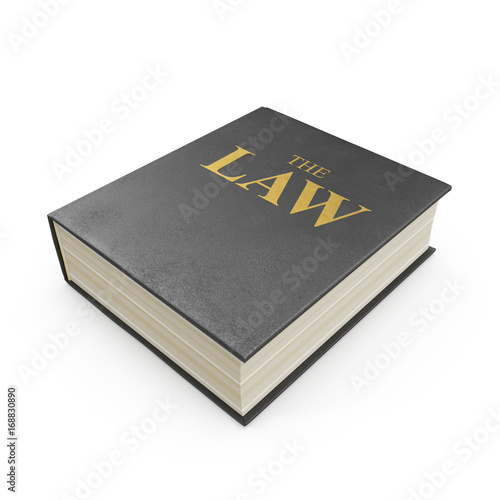 Law Book on white. 3D illustration