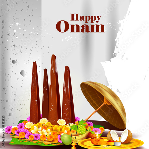 Happy Onam holiday for South India festival background