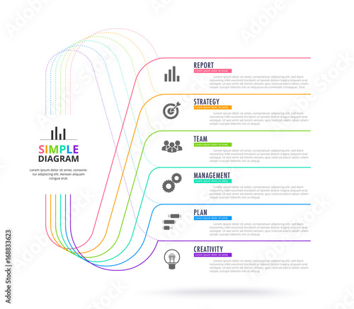 Business data visualization. Process chart. Abstract elements of graph, diagram with 6 steps, Parts or Processes. Business presentation.