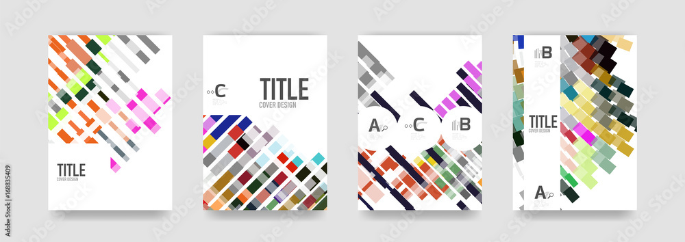 Fototapeta premium Set of brochure cover background, a4 template