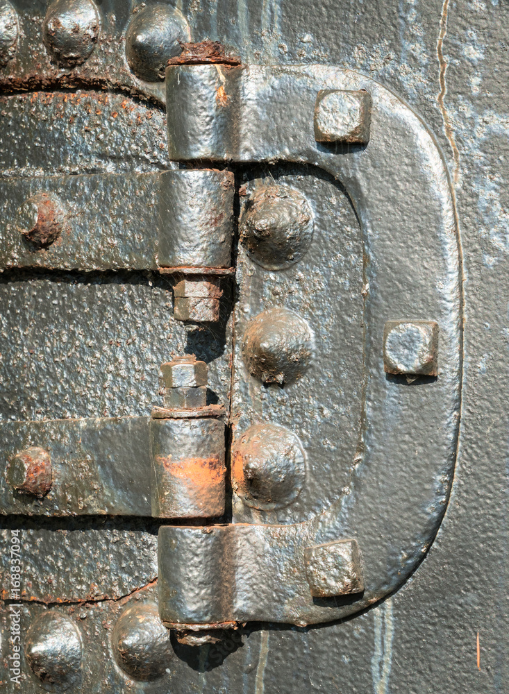 Macro shot of iron hinge