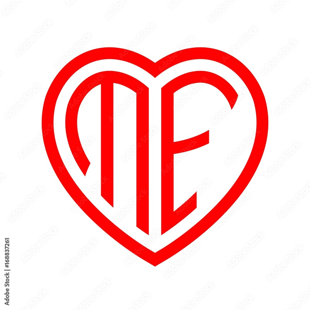 initial letters logo mf red monogram heart love shape initial letters logo mf red monogram heart love shape