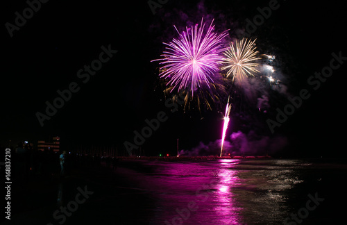 Canvas Print Fuochi pirotecnici a Senigallia sul mare adriatico