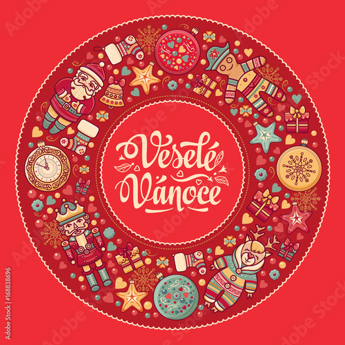 Vesele vanoce -  greeting cards. Xmas in the Czech Republic. 