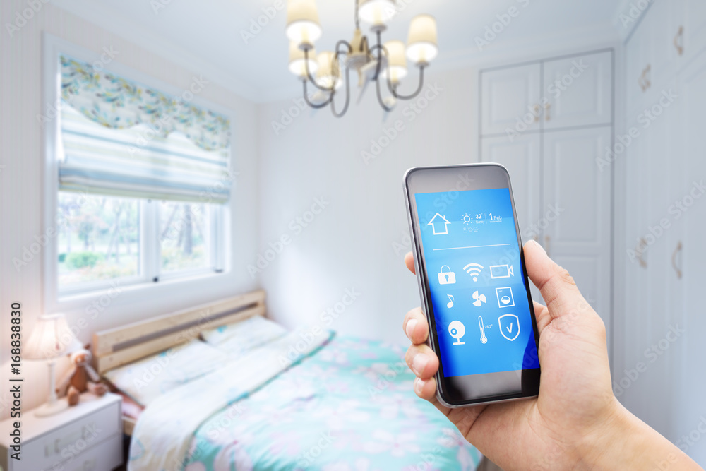 smart phone in modern bedroom smart phone in modern bedroom