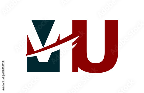 MU Red Negative Space Square Swoosh Letter Logo