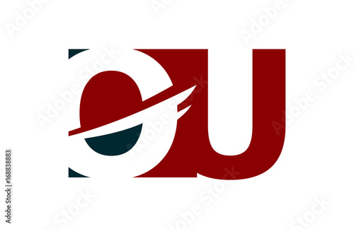 OU Red Negative Space Square Swoosh Letter Logo