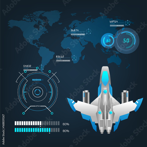 spaceships aircraft with future sight action mode interface