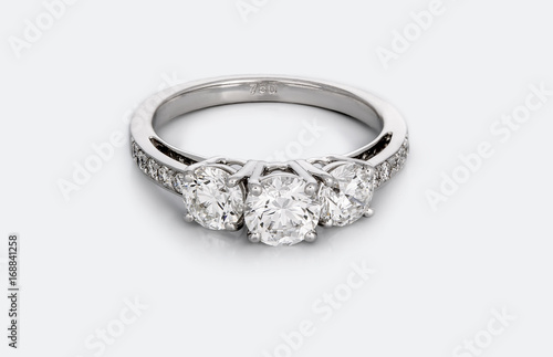 Diamond ring on white Background