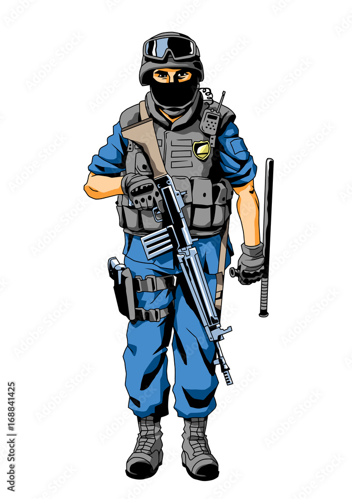 special forces police officer character,illustration,art,design,logo,color  Stock ベクター | Adobe Stock