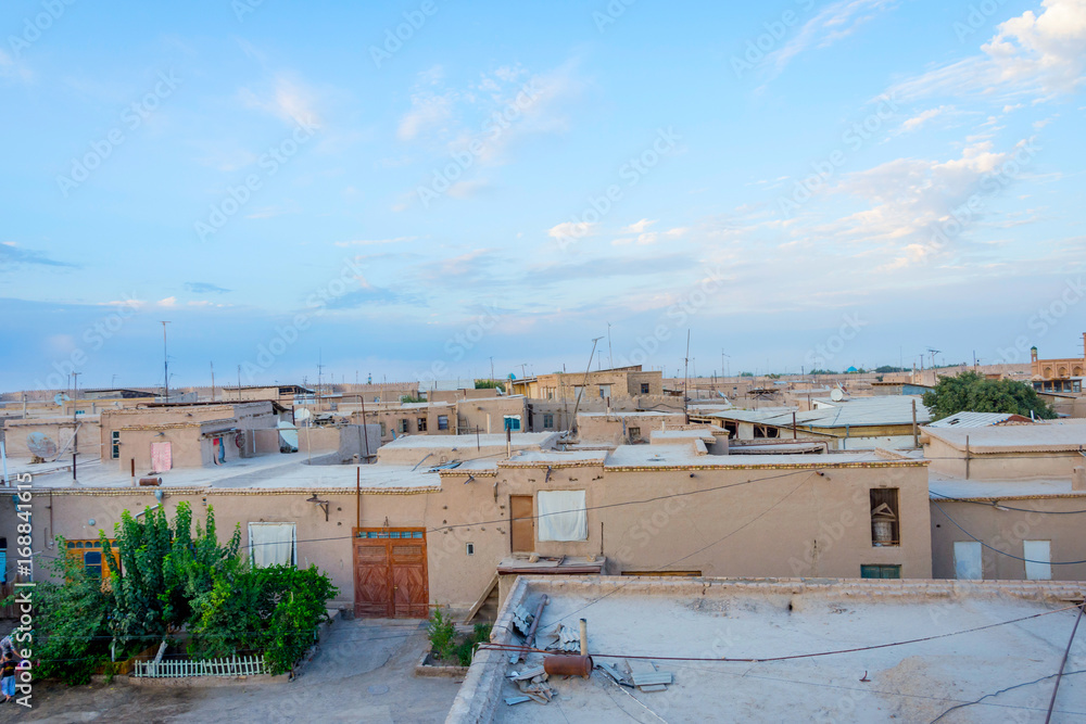 Mud houses in Khiva downtown