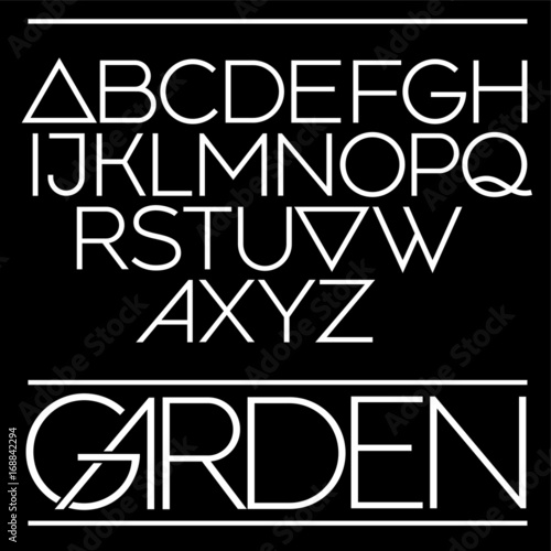Modern elegant geometric font. 