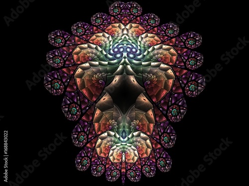 Abstract multicolored fractal pattern. Computer generated graphics.