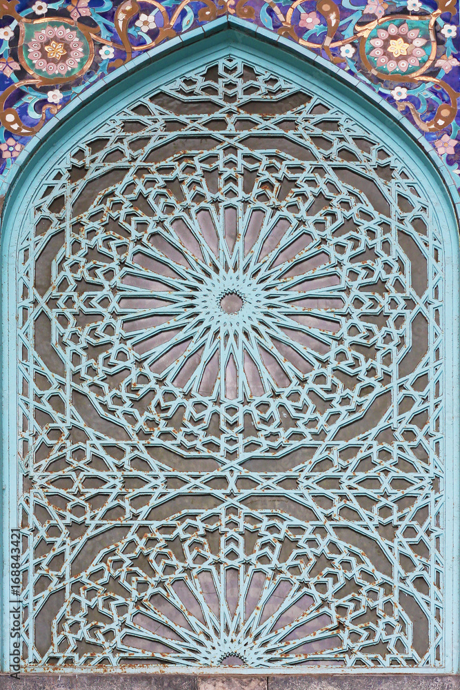 Arab ornament on window of mosque