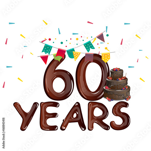 Happy birthday number 60 greeting card