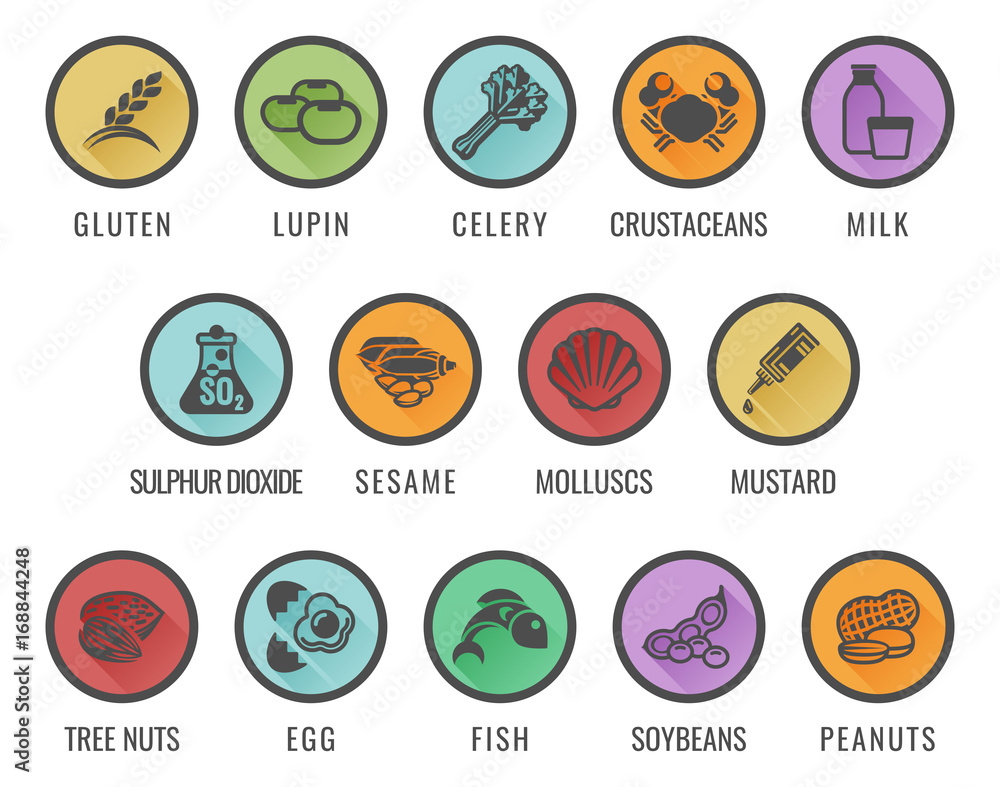 Food Allergen Allergy Icons