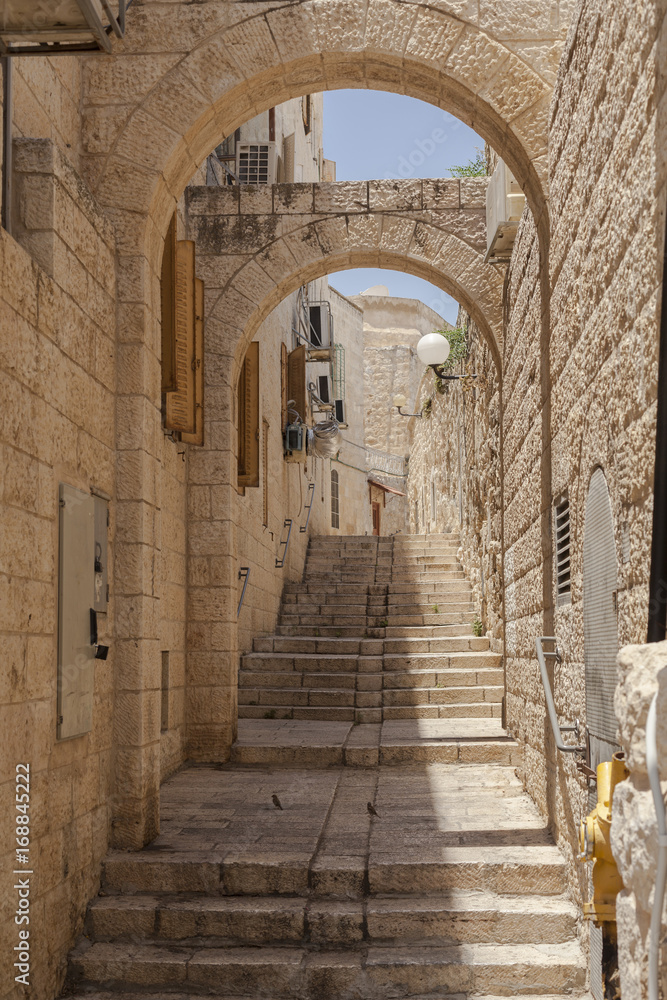 Naklejka premium Narrow Jerusalem street