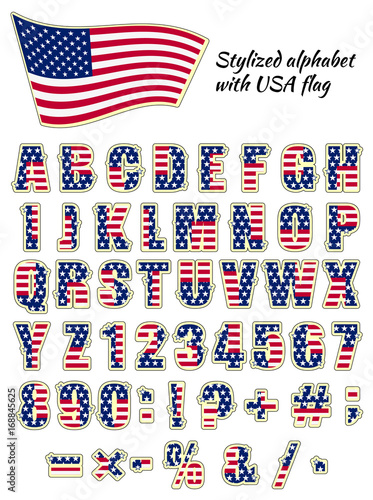 Font with an American flag