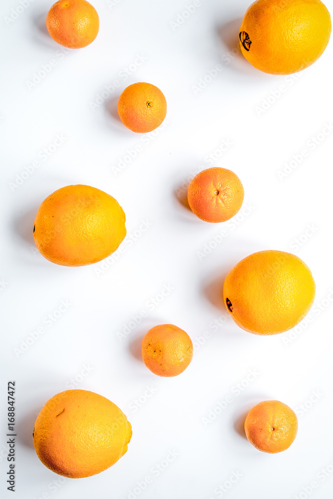 fresh orange fruit on white background top view pattern fresh orange fruit on white background top view pattern