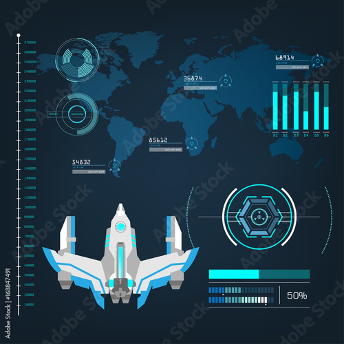 spaceships aircraft with future sight action mode interface