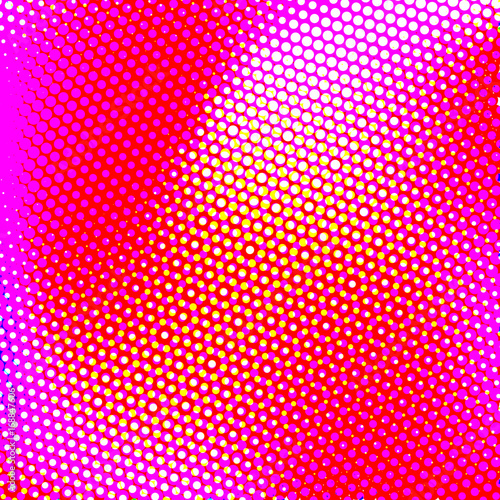Color halftone texture, abstract gradient background with moire effect, circles pattern for design concepts, wallpapers, posters, web, presentations and prints. Vector illustration.